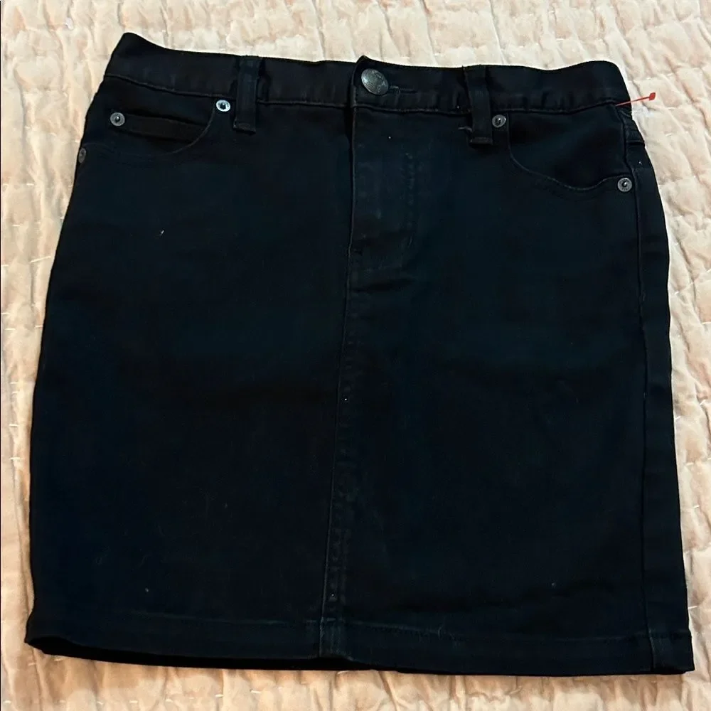 Free People Black Mini Skirt stretchy denim size 0